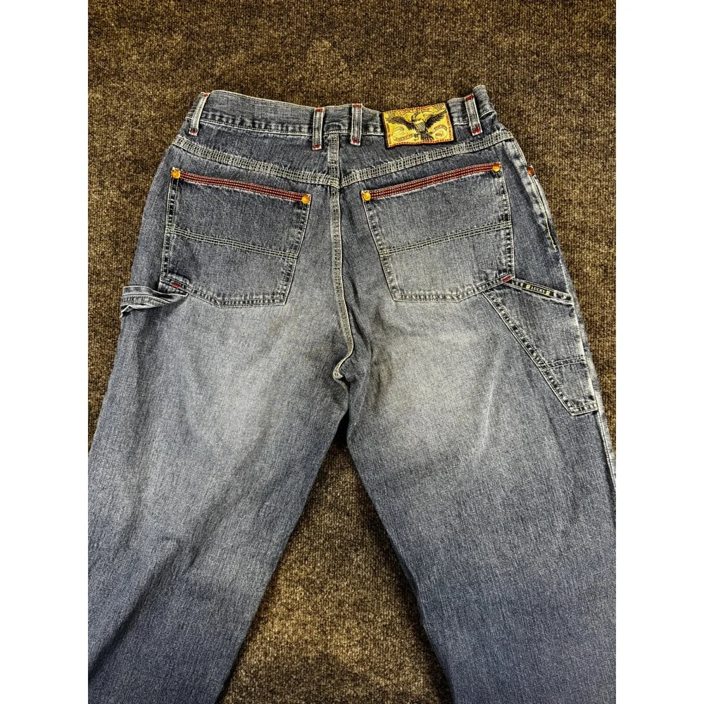 Vintage‎ Lucky Brand Carpenter Jeans USA Made Red Stitch Dungarees Mens 34 Y2K